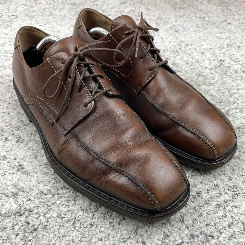 Mephisto Shoes Mens Size 11.5 Gaetan Oxford Brown Leather Goodyear Welt Lace Up